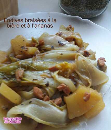 Endives braisées à la bière et à l'ananas