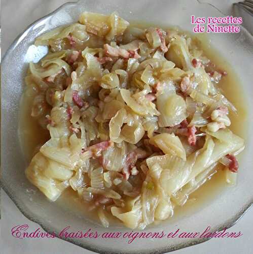 Endives braisées aux oignons et lardons