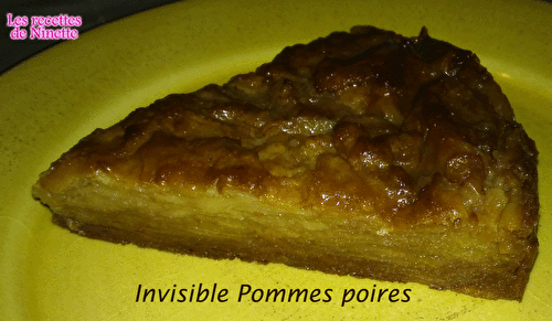 Gâteau invisible pommes poires