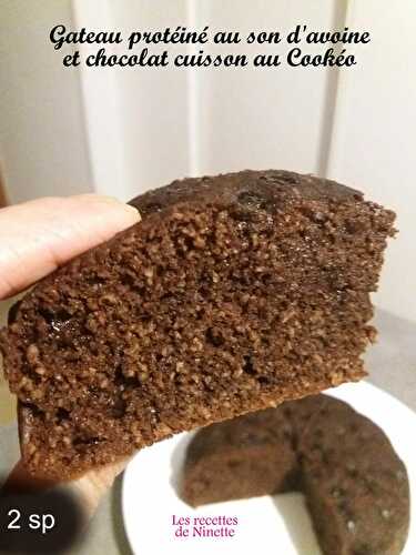 Gâteau protéiné au son d'avoine et chocolat au Cookéo ou au four