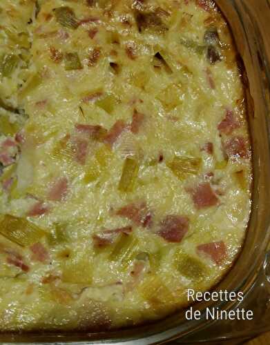 Gratin de floraline poireaux jambon