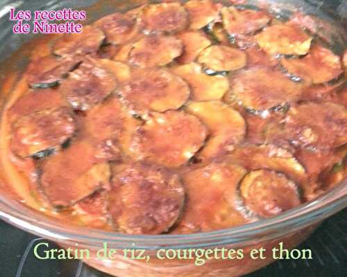 Gratin de riz aux courgettes et au thon