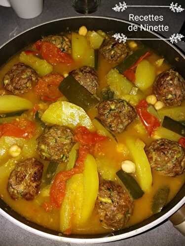 Kefta courgettes boeuf et tajine pommes de terre, courgettes WW