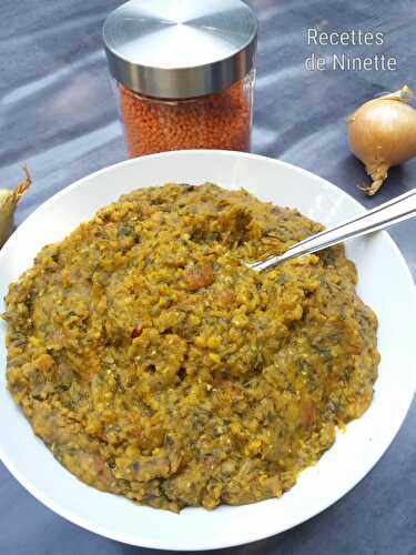 Lentilles corail au curry et aux épinards avec ou sans cookéo