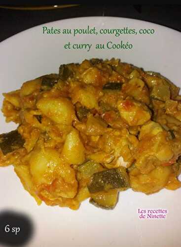 Pâtes au poulet, courgettes, coco et curry au Cookéo (ou sans)