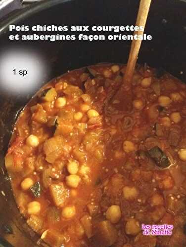 Pois chiches aux courgettes et aux aubergines à l'orientale au Cookéo