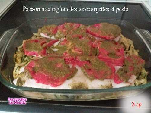 Poisson et tagliatelles de courgettes au pesto