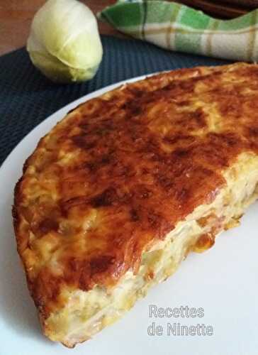 Quiche sans pâte endives saumon fumé et fromage