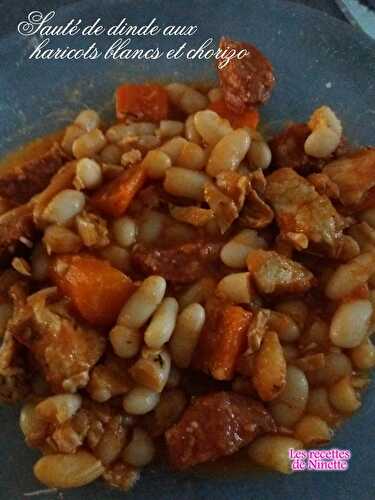 Sauté de dinde aux haricots blancs et chorizo