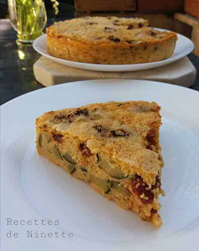 Tarte à la  floraline, courgettes et tomates séchées