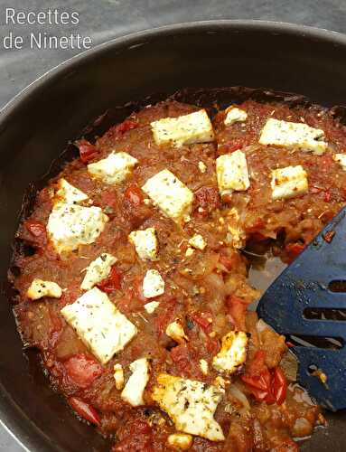 Compotée aubergines tomates et feta