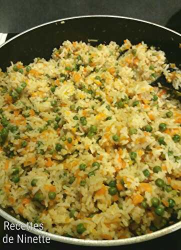 Riz pilaf carottes petits pois  - Les recettes de Ninette