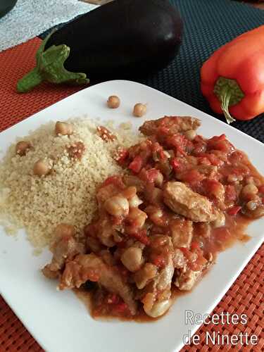 Tajine au poulet, aubergines et poivrons avec ou sans Cookéo