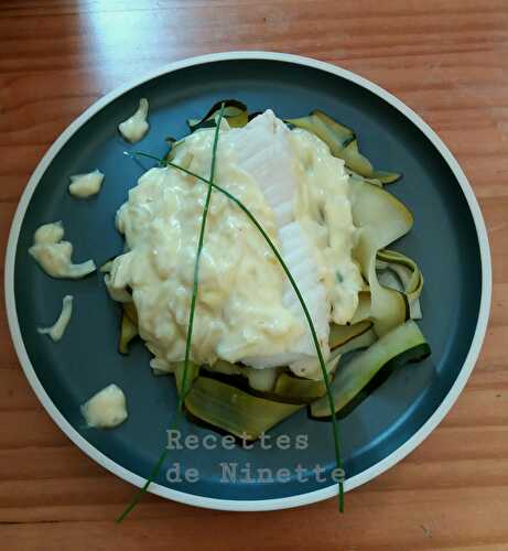 Poisson aux courgettes sauce messine allégée