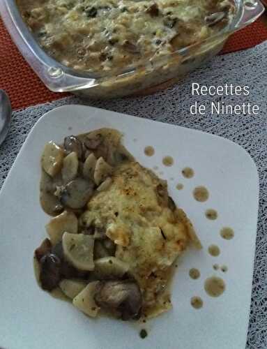 Gratin de navets aux champignons