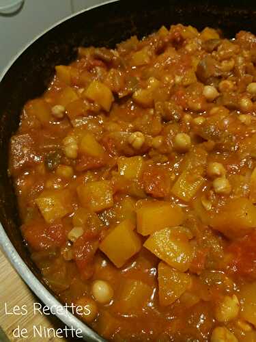 Tajine de potimarron et aubergines