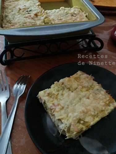 Tarte au poireau sur pain de mie