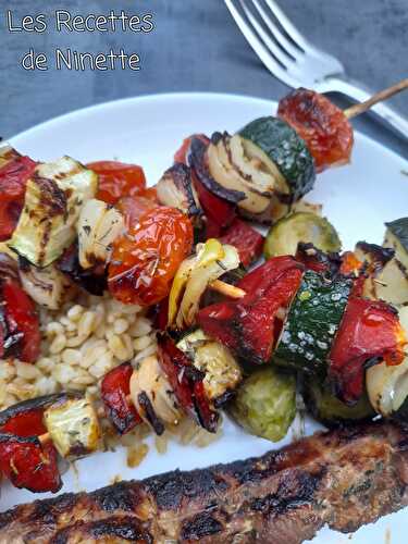 Brochettes de légumes barbecue ou grill