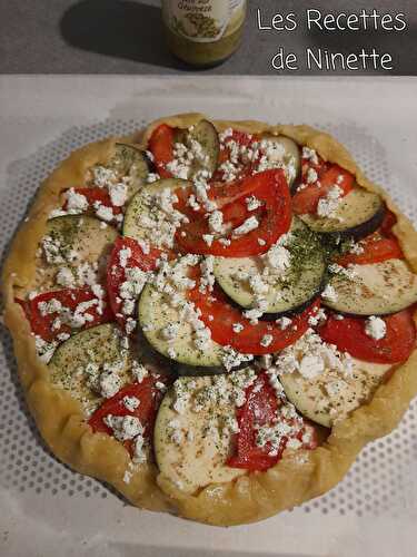 Tarte au pesto, légumes et feta