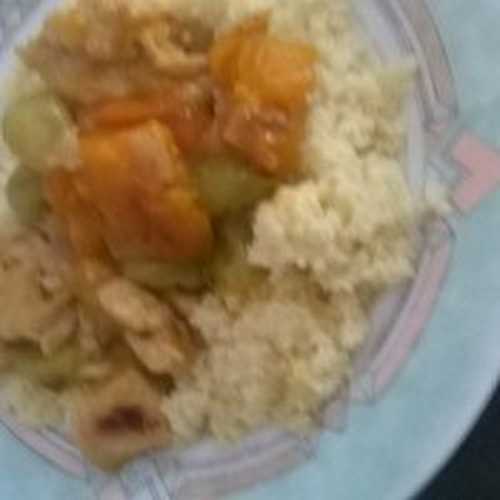 Poulet aux abricots et raisins