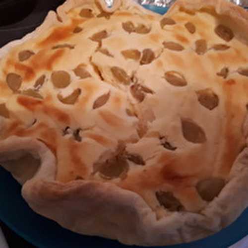 Tarte au fromage blanc et raisins