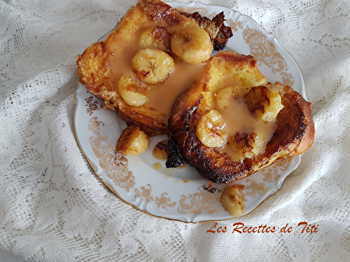 Brioche perdue banane et confiture de lait