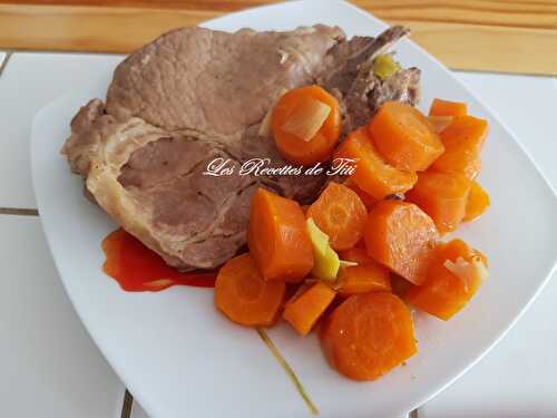Côtes de porc carottes et poireau au Cookeo