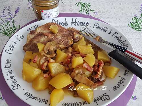 Côtes de porc et ses pommes de terre au curry au Cookeo