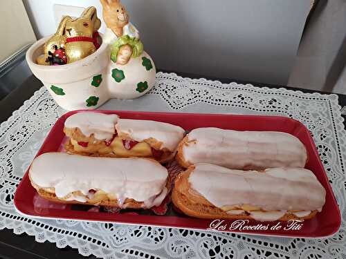 Éclairs crème pâtissière et fraises