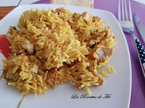 Riz basmati et poulet au curry au Cookeo