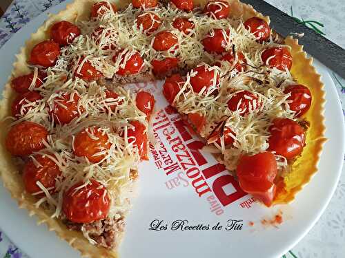 Tarte au thon et aux tomates cerises