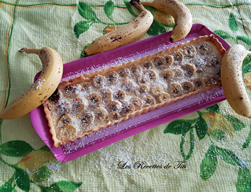 Tarte banane et noix de coco