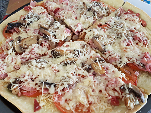 Tarte tomates jambon et champignons