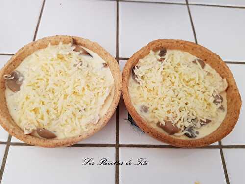 Quiche poulet champignons fromage aux noix