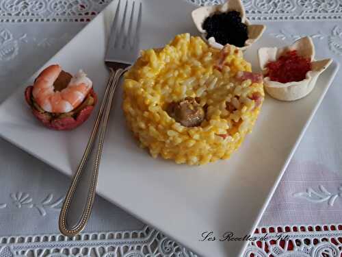 Risotto potiron lardons champignons