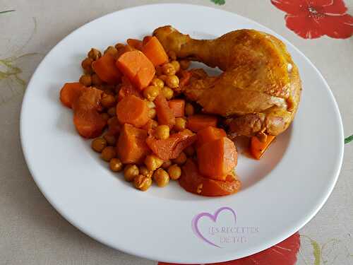 Poulet, pois chiches et carottes au Cookeo