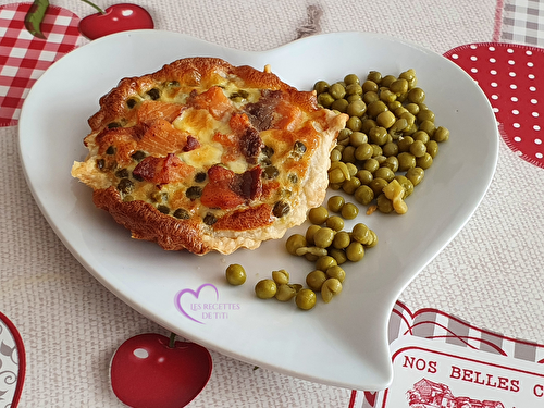 Tartelettes aux petits pois et saumon fumé