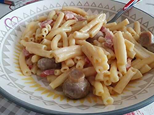 Macaronis à la crème champignons lardons au Cookeo