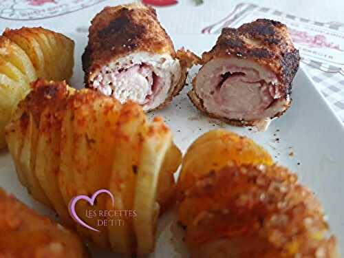 Cordon bleu de dinde et pommes de terre accordéon