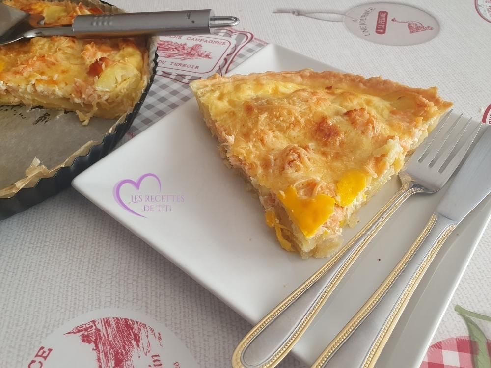 Tarte aux pommes de terre et saumon fumé