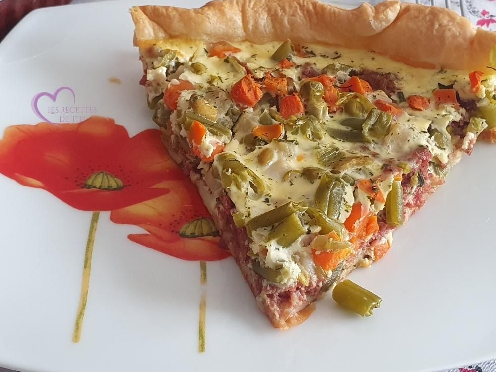 Tarte aux légumes et corned-beef