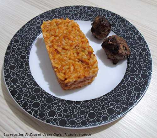 Boulettes de boeuf et riz tomate et chorizo (spécial fin de mois)