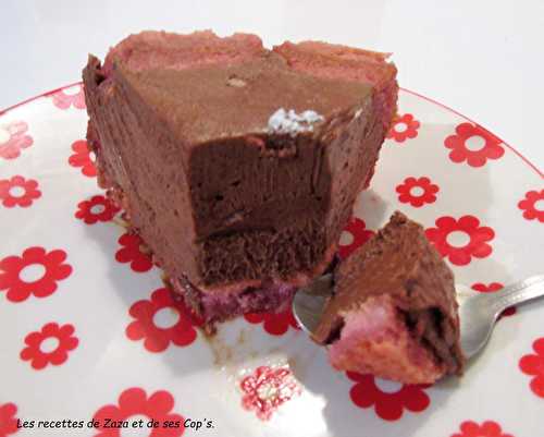 Cœur des Amoureux aux biscuits roses de Reims et mousse onctueuse au chocolat - Les recettes de Zaza .