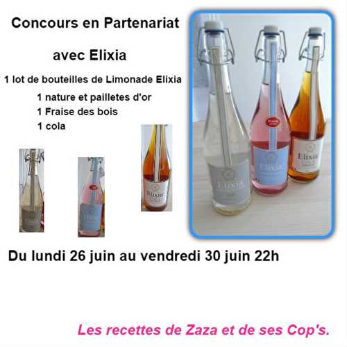 Concours Elixia Limonade sur ma page FB.