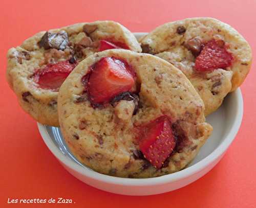 Cookies aux 2 chocolats et aux fraises