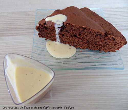 Gâteau au yaourt oui mais au chocolat et sa crème Anglaise - Les recettes de Zaza .
