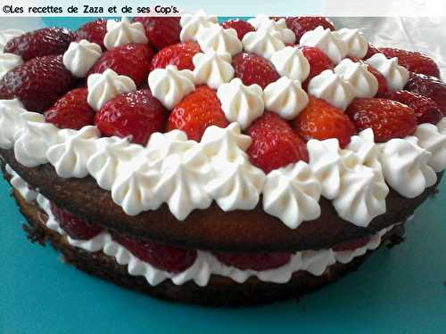Gâteau aux fraises. - Les recettes de Zaza .