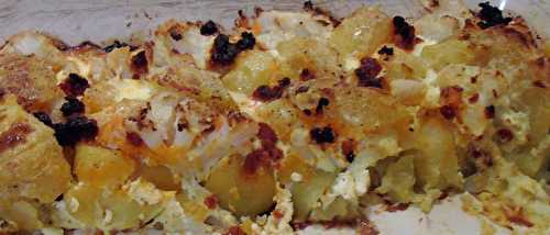 Gratin de chou-fleur , pommes de terre au chorizo