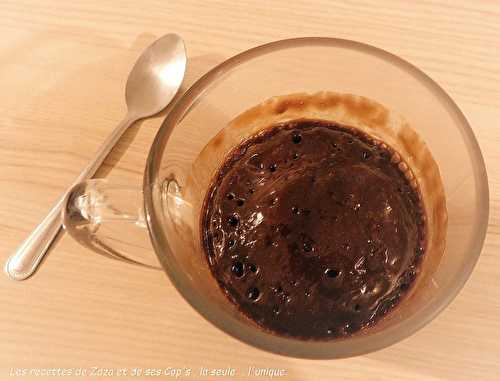Mug Cake très gourmand au chocolat noir et pralinoise - Les recettes de Zaza .