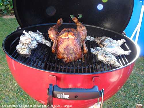 Poulet farci au Barbecue Weber Master Touch